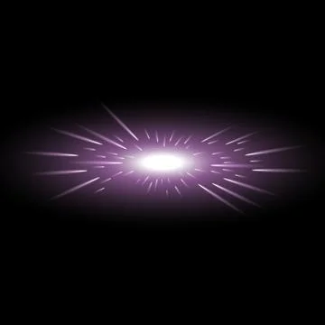 Glowing light with flying comets, purple color Stock Illustration