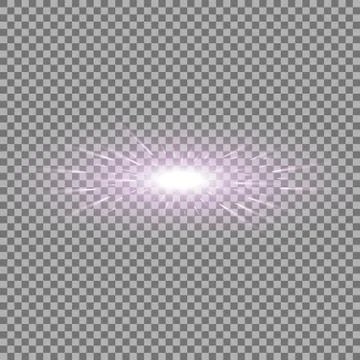Glowing light with flying comets, purple color Stock Illustration