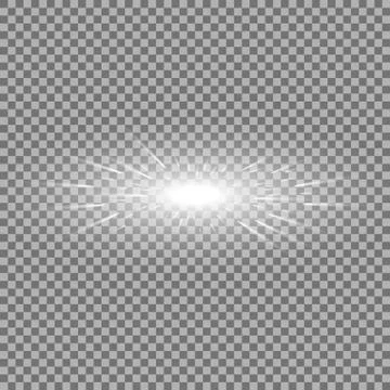 Glowing light with flying comets, white color Stock Illustration