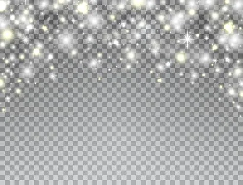 Glowing light frame on transparent background. Christmas decoration. Magic light Stock Illustration