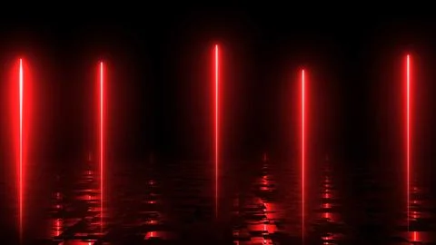 Glowing light laser streaks falling down animation on black background . Ab.. Illustrazione stock