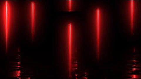 Glowing light laser streaks falling down animation on black background . Ab.. Illustrazione stock