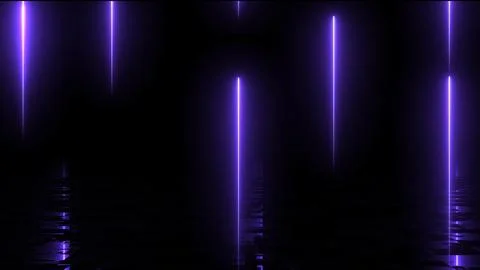 Glowing light laser streaks falling down animation on black background . Ab.. Stock Illustration