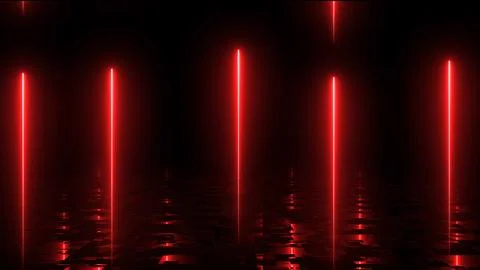 Glowing light laser streaks falling down animation on black background . Ab.. Stock Illustration