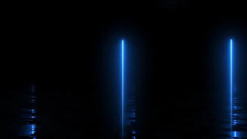 Glowing light laser streaks falling down animation on black background . Ab.. Stock Illustration