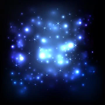 Glowing light particles. Double exposure space. Glowing light. Shiny particles Stock Illustration