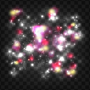 Glowing light particles. Double exposure space. Glowing light. Shiny particles Stock Illustration