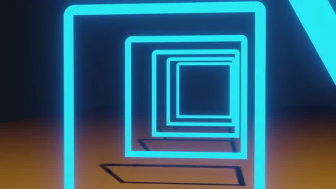 Glowing light rectangles animation on black background Video stock 160759362