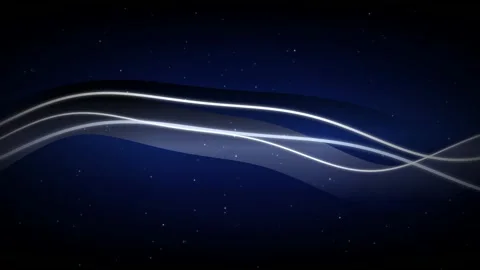 Glowing light ribbons wave in a seamless loop Stock Footage 341490219