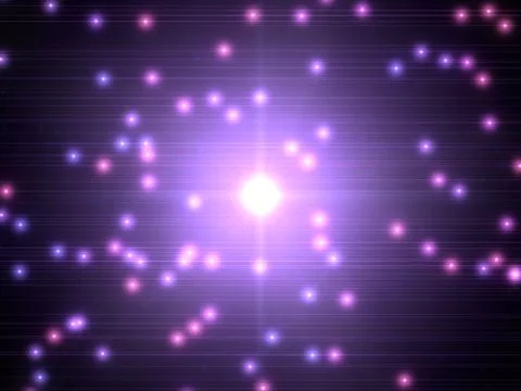 Glowing light sources and big source on center. Stock Illustration