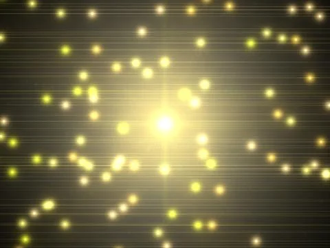 Glowing light sources and big source on center. Stock Illustration