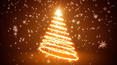 Glowing Light Streaks Christmas Tree Stock Footage 44748619