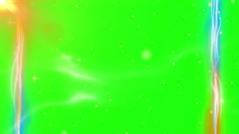 Glowing Light Streaks Moving on Green Screen Background with Floating Particles Stock Footage 338437047