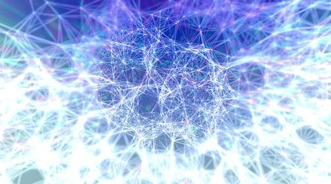 Glowing light texture of connected astrological elements in blue tones Stock Illustration