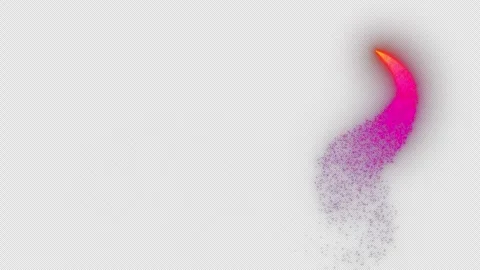 Glowing Light Trail Particles on a Transparent Background. Glowing Abstract Line Stock Footage 271235371