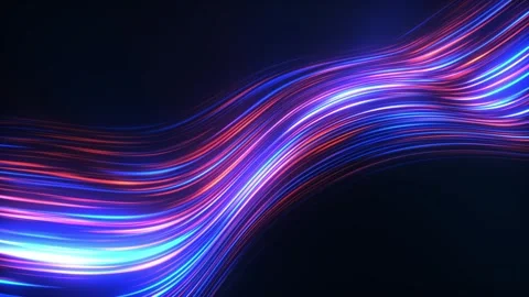 Glowing light trails in motion loop animated Stock Footage 321749273