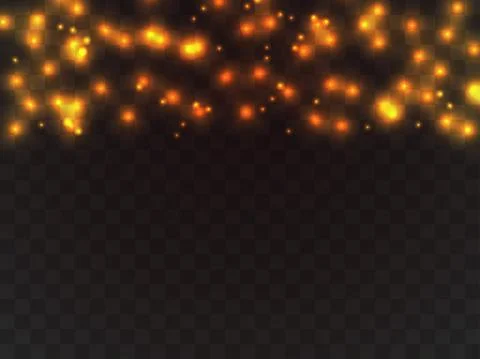Glowing light on a transparent background. Glowing particles, magic glow. Spa Illustrazione stock