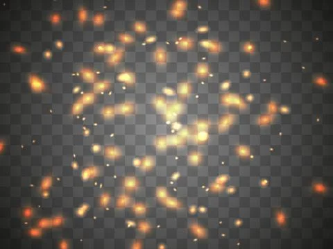 Glowing light on a transparent background. Glowing particles, magic glow. Spa Stock Illustration