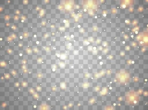 Glowing light on a transparent background. Glowing particles, magic glow. Spa Illustrazione stock