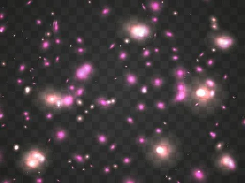 Glowing light on a transparent background. Glowing particles, magic glow. Spa Stock Illustration