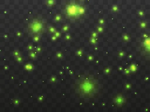 Glowing light on a transparent background. Glowing particles, magic glow Stock-Illustration