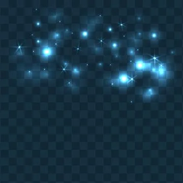 Glowing light on a transparent background. Shiny particles. Magic sparks. Glow Stock Illustration