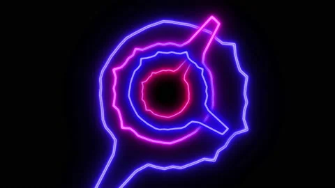 Glowing light tubes and lines bouncing around and moving like a wave in a circle Video stock 146132738