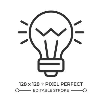 Glowing lightbulb line icon イラスト素材