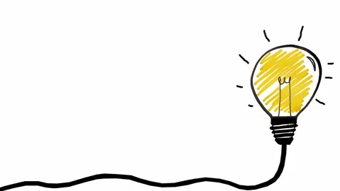 Glowing lightbulb symbol on a white background. Concept for creative ideas. Stock Footage 144108913
