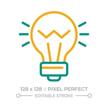 Glowing lightbulb two color line icon 스톡 일러스트