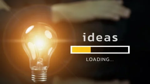 Glowing lightbulbs with loading the idea. Innovation idea to success Stock Footage 263006687