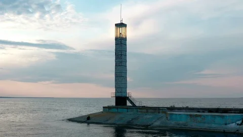 Glowing Lighthouse Stock Footage 112836564