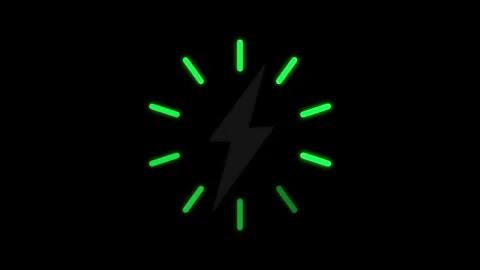 Glowing Lightning Bolt Animation, Charge Indicator Animation Stock Footage 312968605
