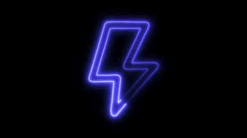 Glowing Lightning Bolt Icon in HD Video Neon Animation 스톡 동영상 304555776