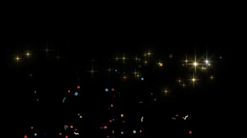 Glowing lights on black background with colorful sparks Stock Footage 337996036