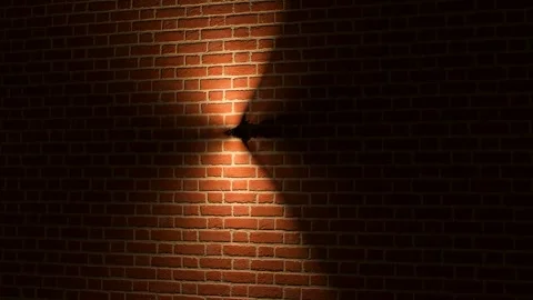 Glowing Lights on Brick Wall Stock Footage 320076537
