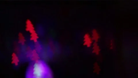 Glowing lights christmas tree shape bokeh effect night party abstract background Stock Footage 117786931