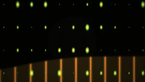 Glowing lights on a dark background with orange lines. Stock Footage 337511298