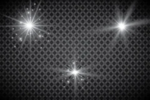 Glowing lights effect, flare, explosion and stars. Special effect isolated on tr Stock Illustration