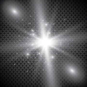 Glowing lights effect, flare, explosion and stars. Special effect isolated on tr Stock Illustration