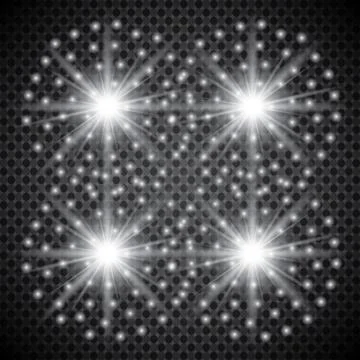 Glowing lights effect, flare, explosion and stars. Special effect isolated on tr Stock Illustration