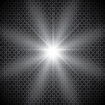 Glowing lights effect, flare, explosion and stars. Special effect isolated on tr Stock Illustration