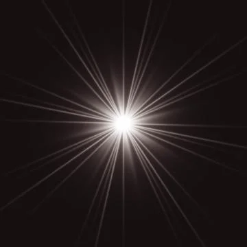 Glowing lights effect, flare, explosion and stars. Special effect isolated on tr Stock Illustration