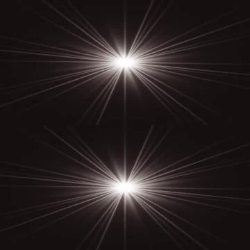 Glowing lights effect, flare, explosion and stars. Special effect isolated on tr Stock Illustration