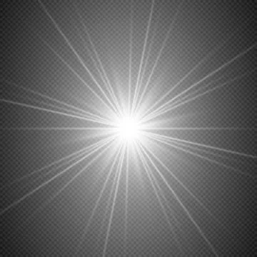 Glowing lights effect, flare, explosion and stars. Special effect isolated on tr Stock Illustration