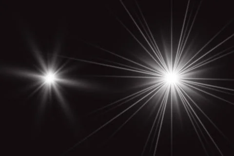 Glowing lights effect, flare, explosion and stars. Special effect isolated on tr Stock Illustration