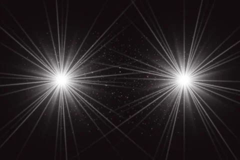 Glowing lights effect, flare, explosion and stars. Special effect isolated on tr Stock Illustration