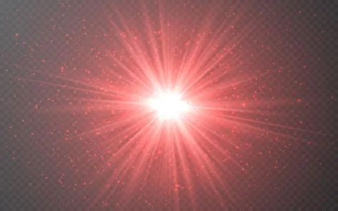 Glowing lights effect on transparent bakground. Abstract flare light rays. Ve Stock Illustration