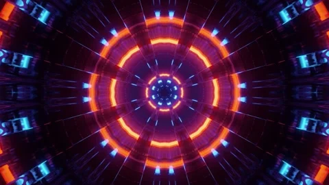 Glowing lights in motion of geometric shapes on 3d illustration Stock Footage 160523338