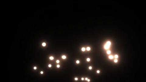 Glowing lights move in an abstract pattern against a dark Stock Footage 339071710